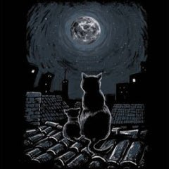 Gatos mirando la luna