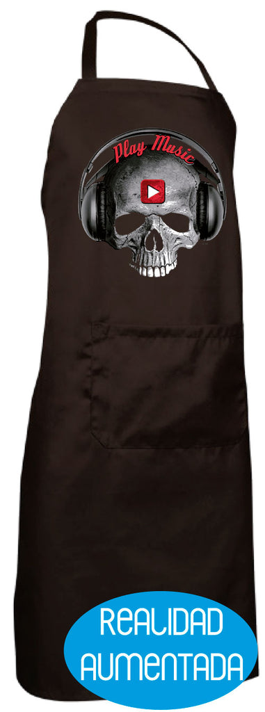 Delantal - Calavera Play Music Realidad Aumentada.