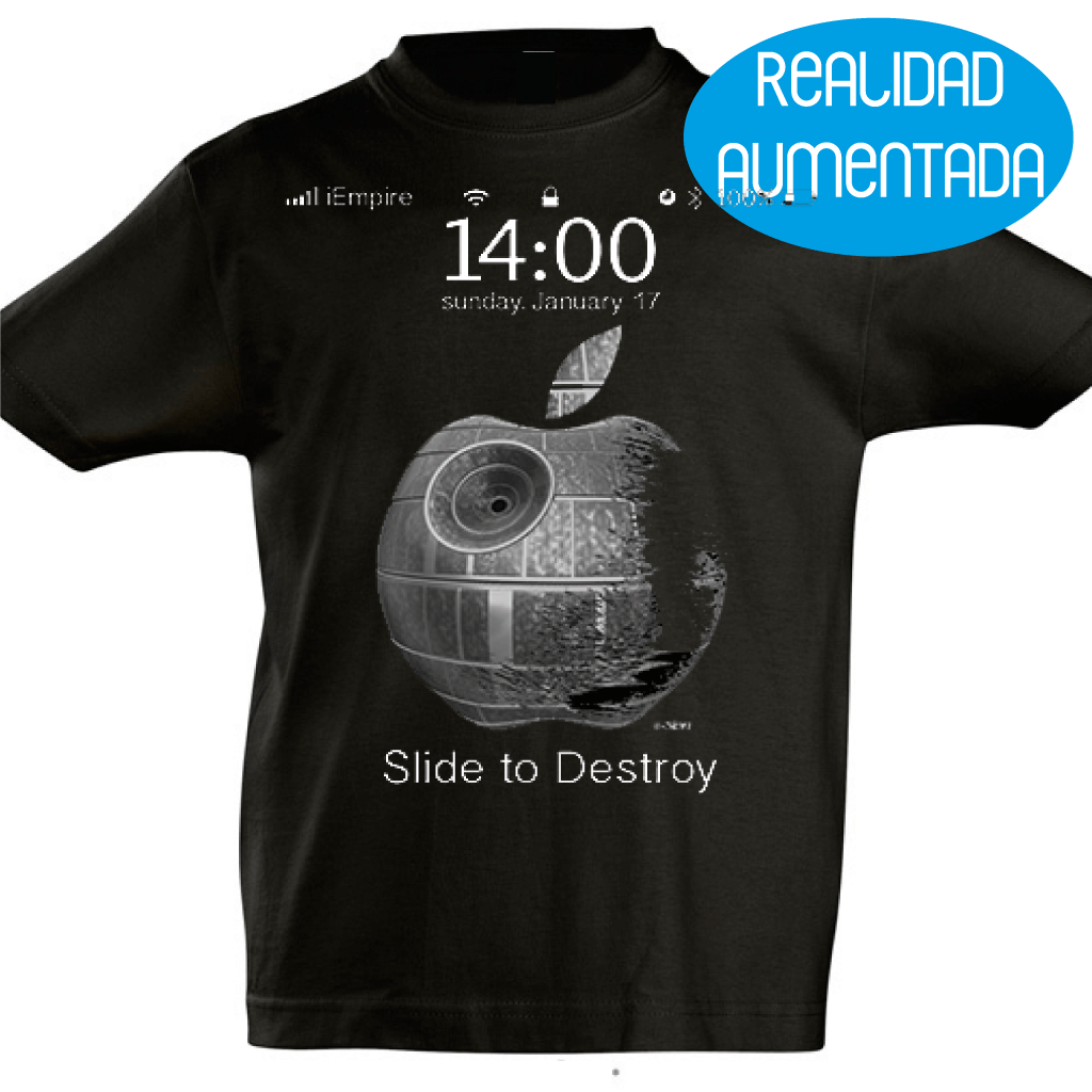 Camiseta manga corta niño - Manzana Realidad Aumentada.
