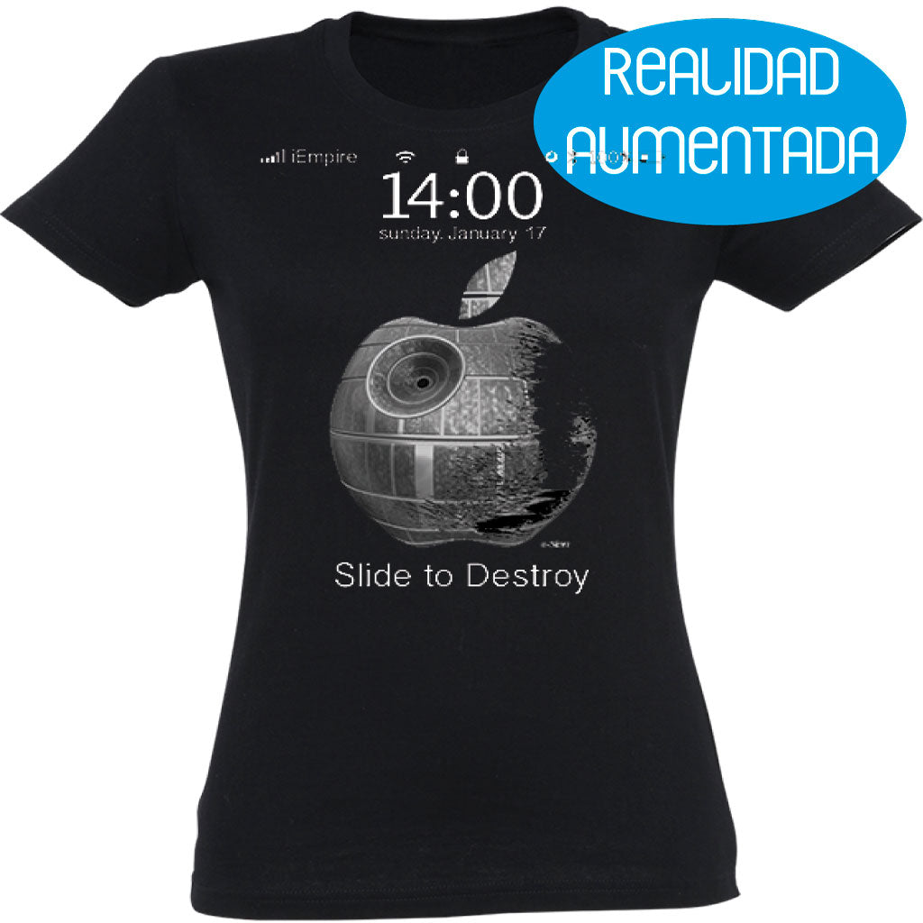 Camiseta mujer cuello redondo - Manzana Realidad Aumentada.