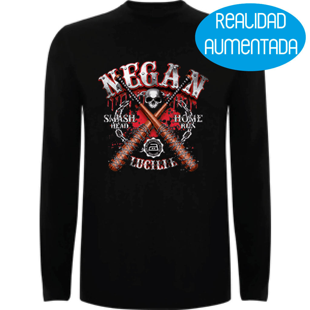 Camiseta hombre manga larga - Negan Realidad Aumentada.