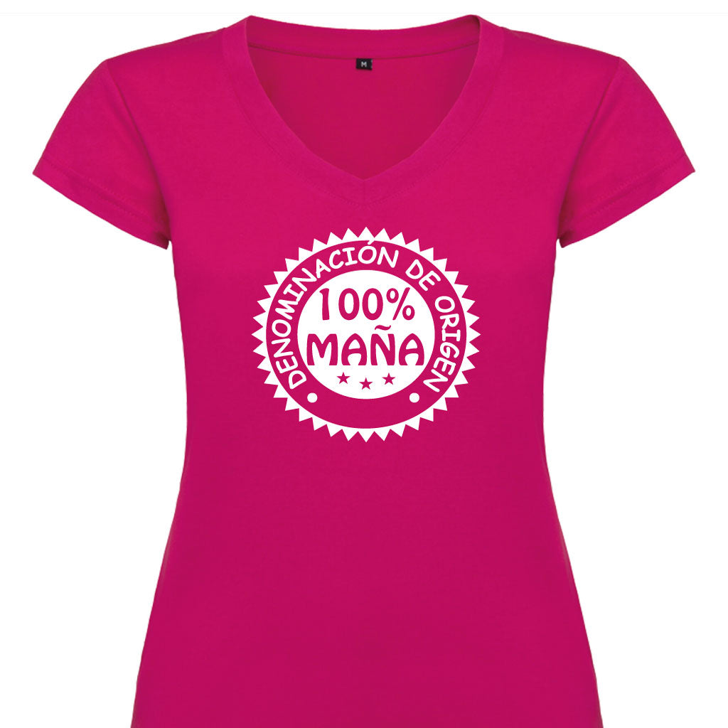 Camiseta mujer cuello pico - 100% Maña.