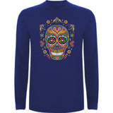 Camiseta manga larga chico - Calavera flores