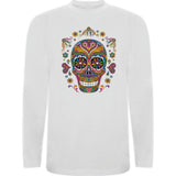 Camiseta manga larga chico - Calavera flores