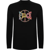 Camiseta manga larga chico - Peace flores