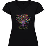 Camiseta mujer cuello pico - Árbol de la vida.