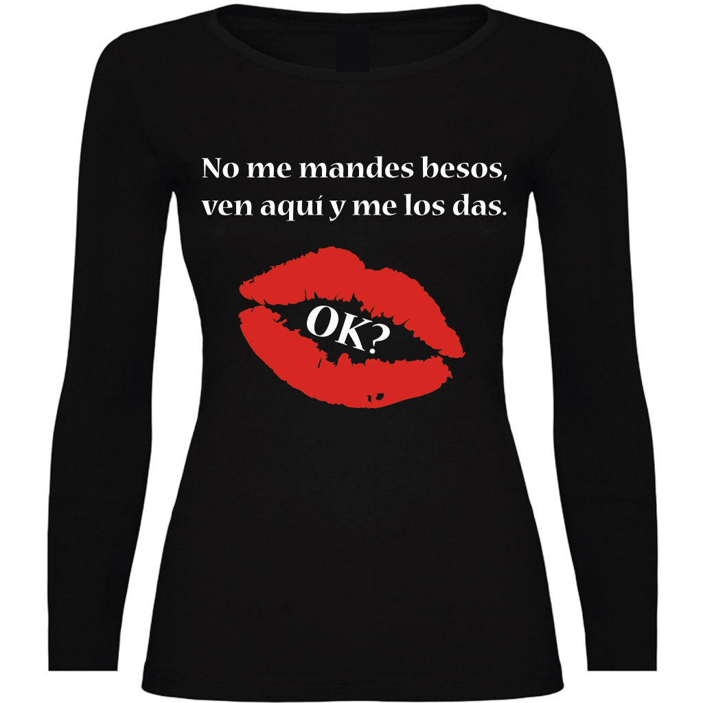 Camiseta mujer manga larga - Besos.