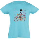 Camiseta manga corta niña - Bicicleta mariposas.