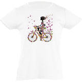 Camiseta manga corta niña - Bicicleta mariposas.