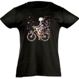 Camiseta manga corta niña - Bicicleta mariposas.