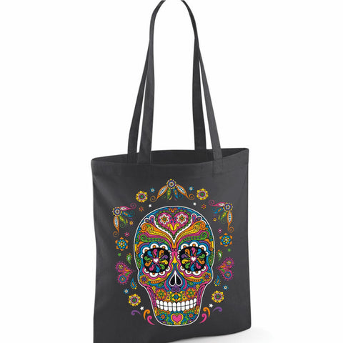 Bolsa - Calavera flores.