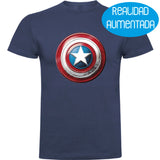 Camiseta hombre manga corta - Escudo Capitán América Realidad Aumentada.