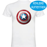 Camiseta hombre manga corta - Escudo Capitán América Realidad Aumentada.