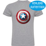 Camiseta hombre manga corta - Escudo Capitán América Realidad Aumentada.