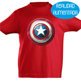 Camiseta manga corta niño - Escudo Capitán América Realidad Aumentada.