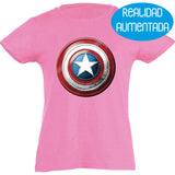 Camiseta manga corta niña - Escudo Capitán América Realidad Aumentada