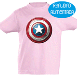 Camiseta manga corta niño - Escudo Capitán América Realidad Aumentada.