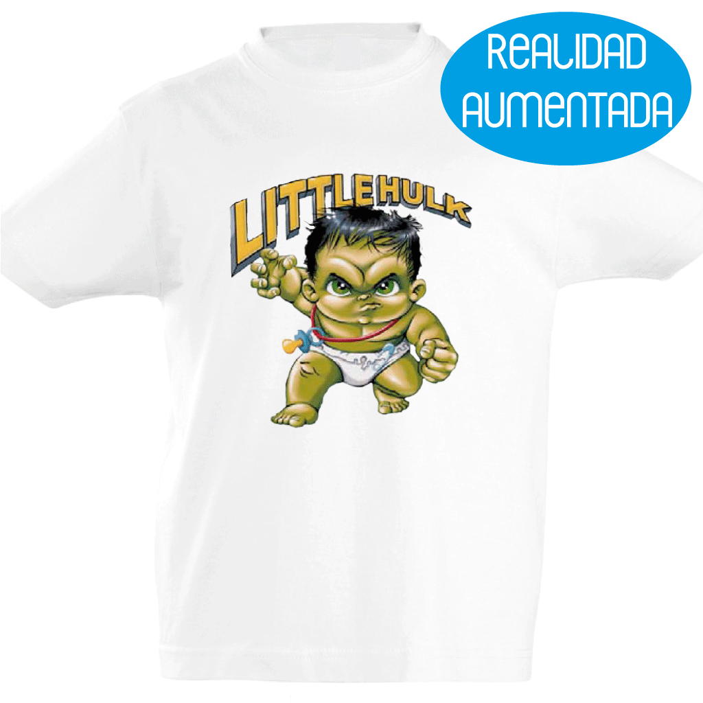 Camiseta manga corta niño - Little Hulk Realidad Aumentada.