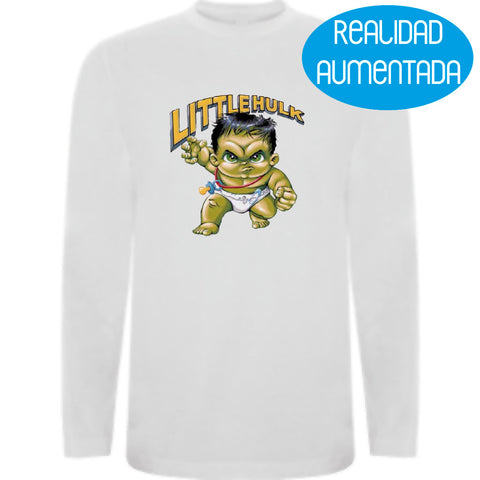 Camiseta hombre manga larga - Little Hulk Realidad Aumentada.