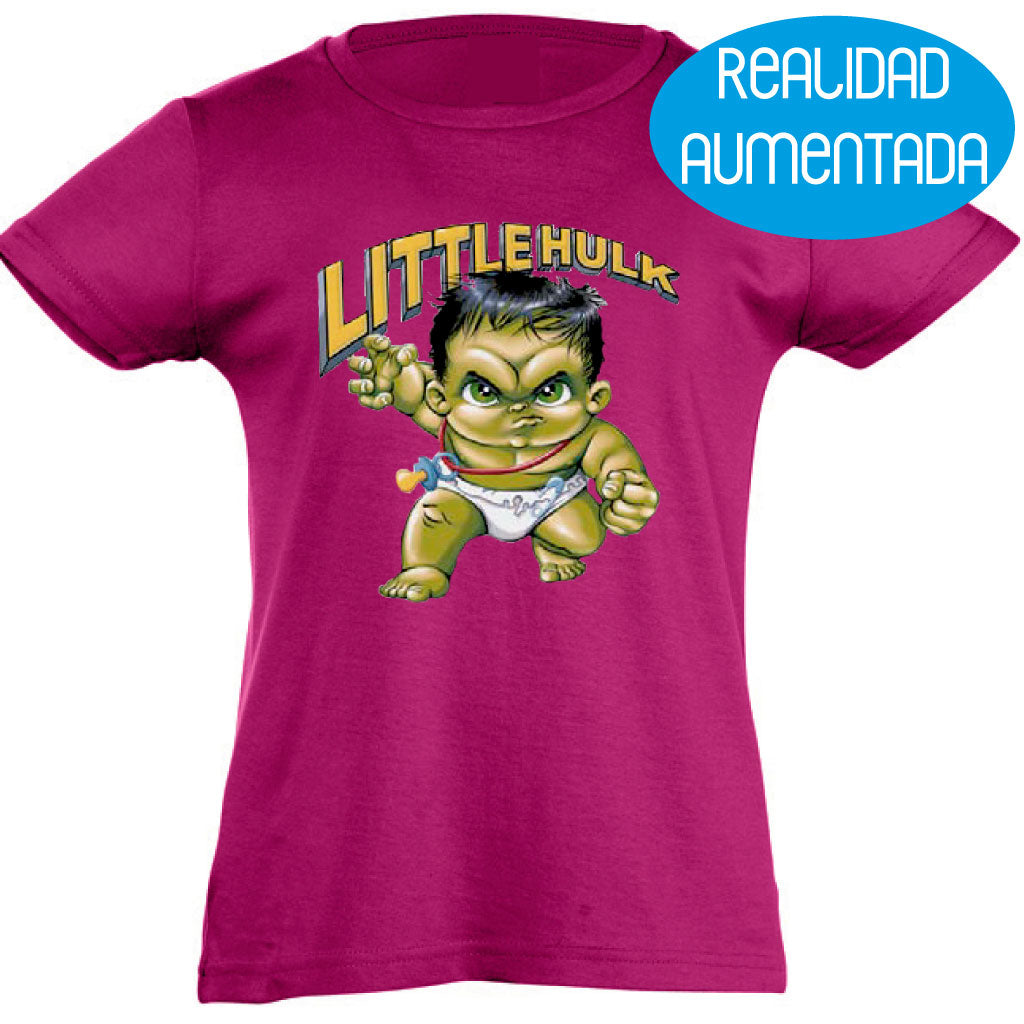 Camiseta manga corta niña - Little Hulk Realidad Aumentada