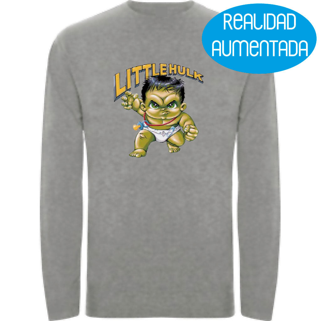 Camiseta hombre manga larga - Little Hulk Realidad Aumentada.