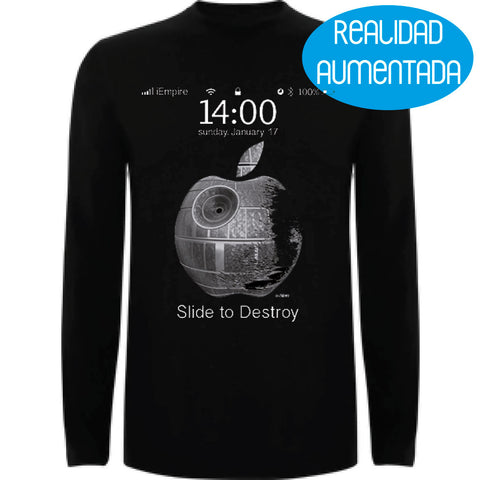 Camiseta hombre manga larga - Manzana Realidad Aumentada.