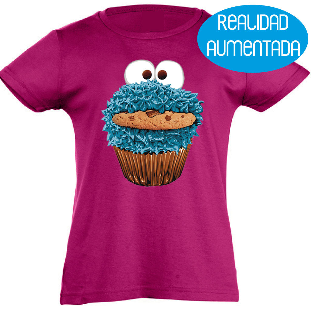 Camiseta manga corta niña - Monstruo Galletas Realidad Aumentada