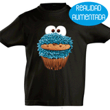 Camiseta manga corta niño -Monstruo Galletas Realidad Aumentada.