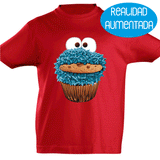 Camiseta manga corta niño -Monstruo Galletas Realidad Aumentada.