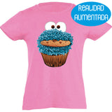 Camiseta manga corta niña - Monstruo Galletas Realidad Aumentada