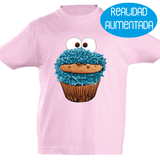 Camiseta manga corta niño -Monstruo Galletas Realidad Aumentada.