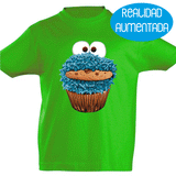 Camiseta manga corta niño -Monstruo Galletas Realidad Aumentada.