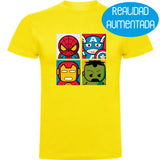 Camiseta hombre manga corta - Super Héroes Infantiles Realidad Aumentada.