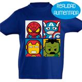 Camiseta manga corta niño - Super Héroes Infantiles Realidad Aumentada.