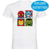 Camiseta hombre manga corta - Super Héroes Infantiles Realidad Aumentada.