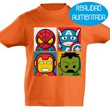 Camiseta manga corta niño - Super Héroes Infantiles Realidad Aumentada.