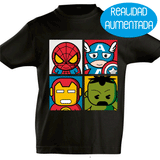 Camiseta manga corta niño - Super Héroes Infantiles Realidad Aumentada.