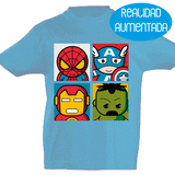 Camiseta manga corta niño - Super Héroes Infantiles Realidad Aumentada.
