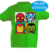 Camiseta manga corta niño - Super Héroes Infantiles Realidad Aumentada.