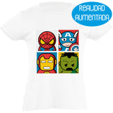 Camiseta manga corta niña - Super Héroes Infantiles Realidad Aumentada