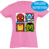 Camiseta manga corta niña - Super Héroes Infantiles Realidad Aumentada