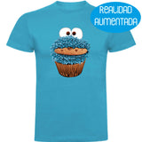 Camiseta hombre manga corta - Monstruo Galletas Realidad Aumentada.