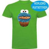 Camiseta hombre manga corta - Monstruo Galletas Realidad Aumentada.