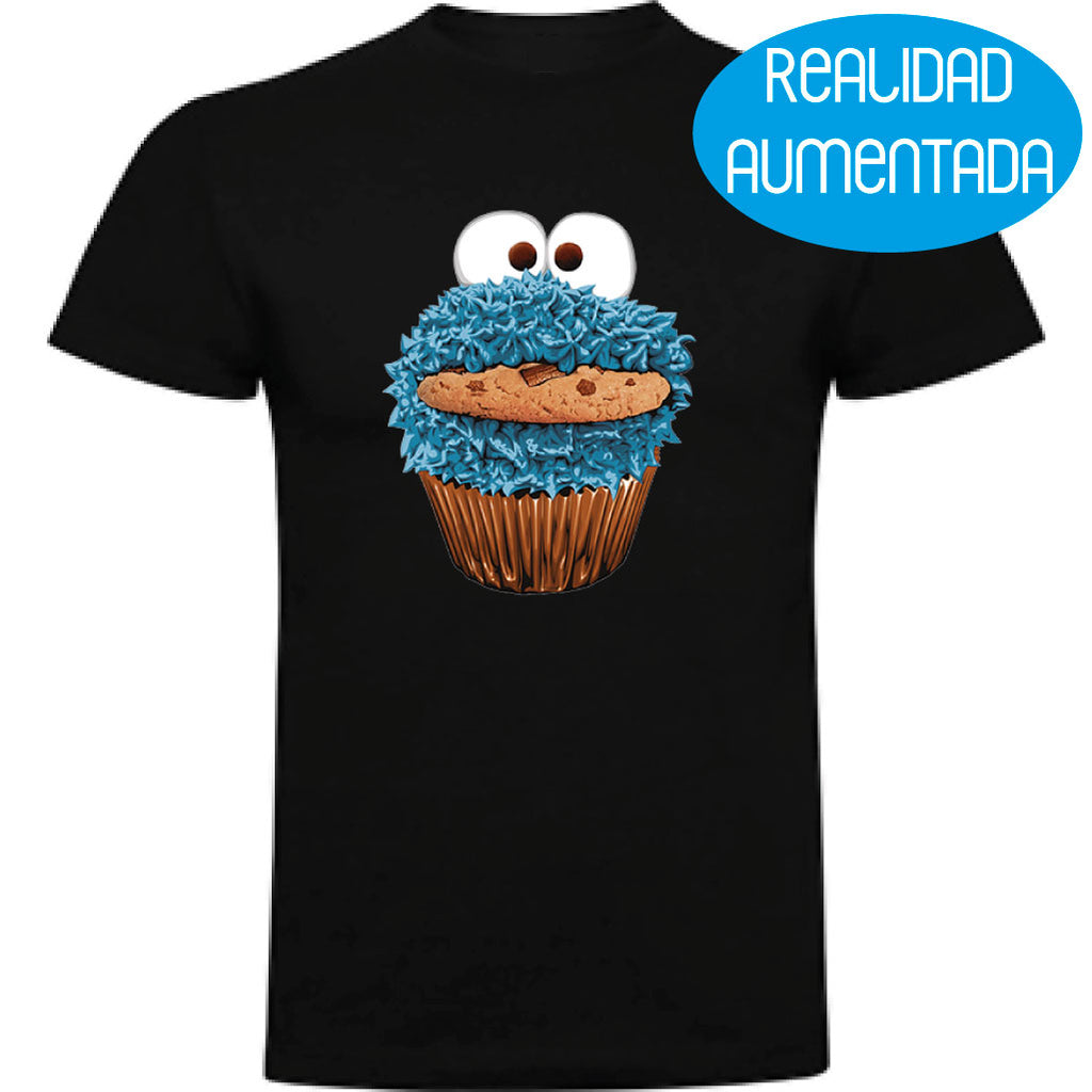 Camiseta hombre manga corta - Monstruo Galletas Realidad Aumentada.