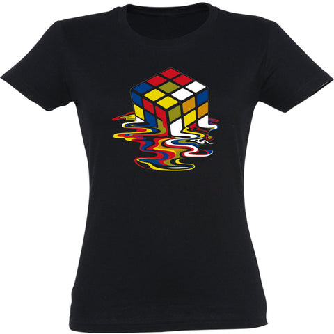 Camiseta mujer cuello redondo - Cubo de Rubik.