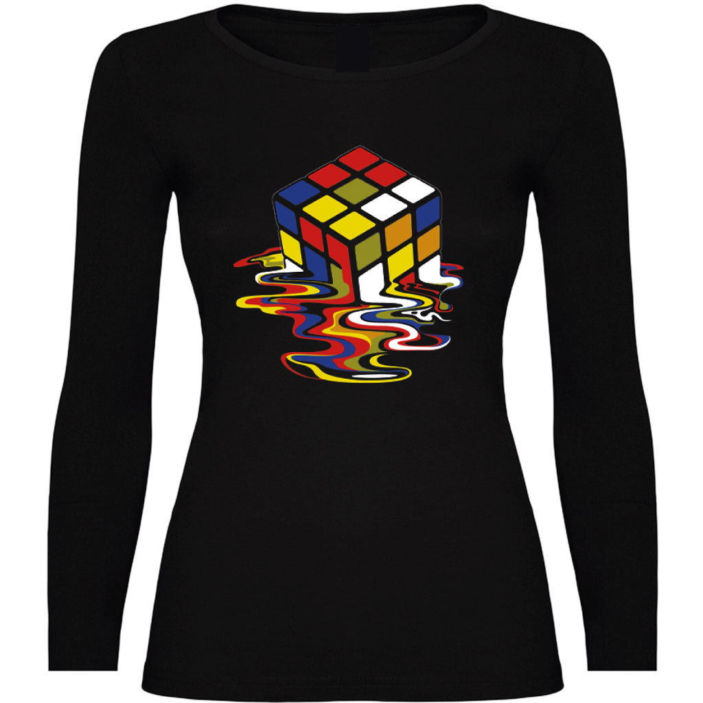 Camiseta mujer manga larga - Cubo de Rubik.