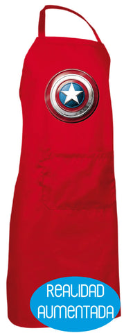 Delantal - Escudo Capitán América Realidad Aumentada.