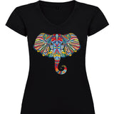 Camiseta mujer cuello pico - Elefante.