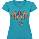 Camiseta mujer cuello pico - Elefante.