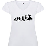 Camiseta mujer cuello pico - Evolución baturra.